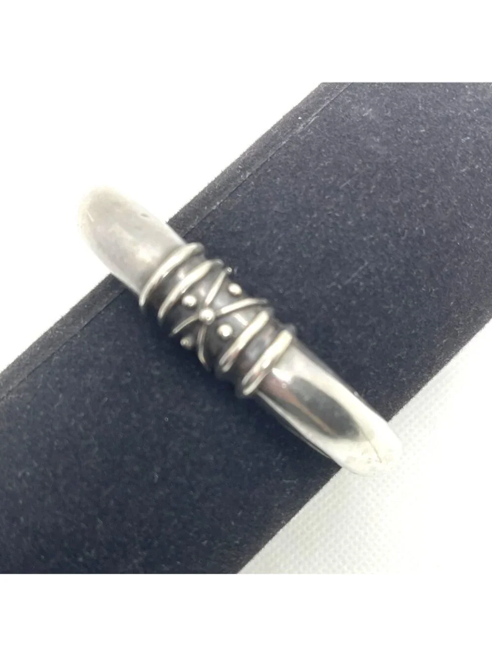 Vintage Deborah Armstrong 925 Sterling Silver Hollow Dome Cuff Bracelet Signed - Picture 6 of 16